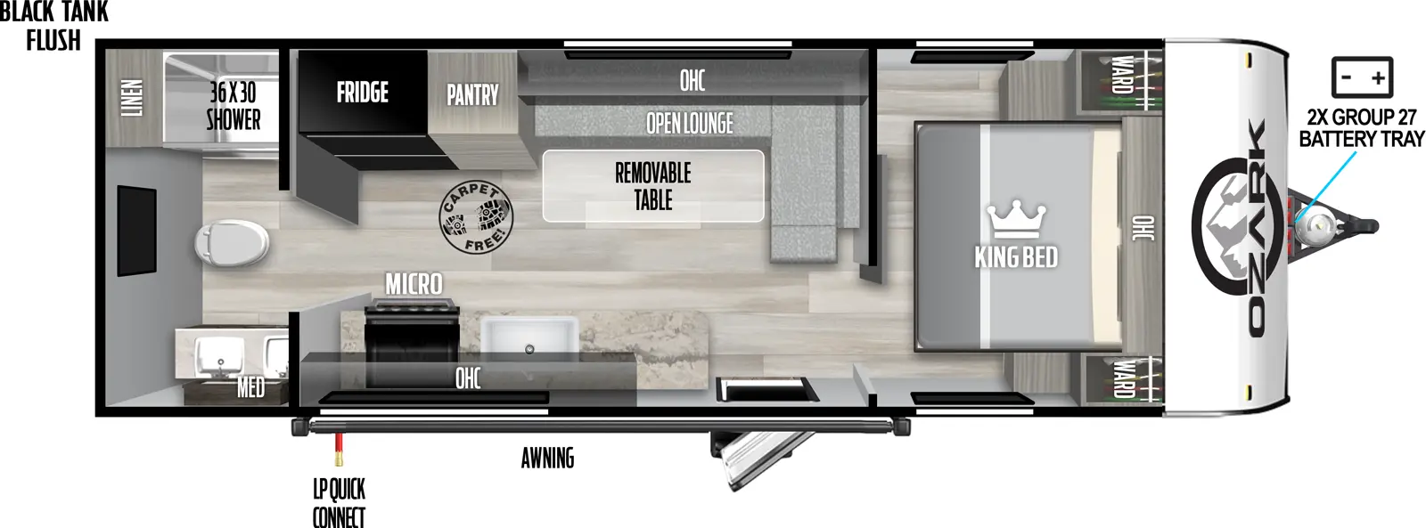 Ozark 2300RBLE Floorplan